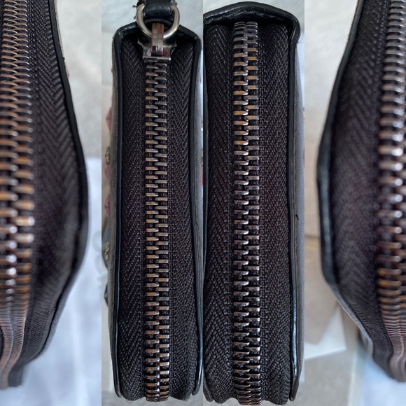 AUTHENTIC JIMMY CHOO ZIPPER LONG WALLET BLACK LEATHER - Picture 15 of 16